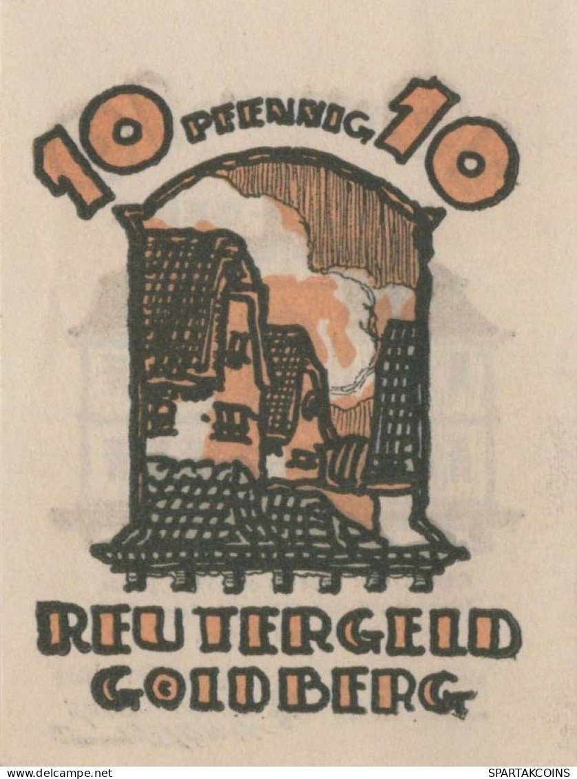 10 PFENNIG 1922 Stadt GOLDBERG MECKLENBURG-SCHWERIN UNC DEUTSCHLAND #PI857 - Lokale Ausgaben