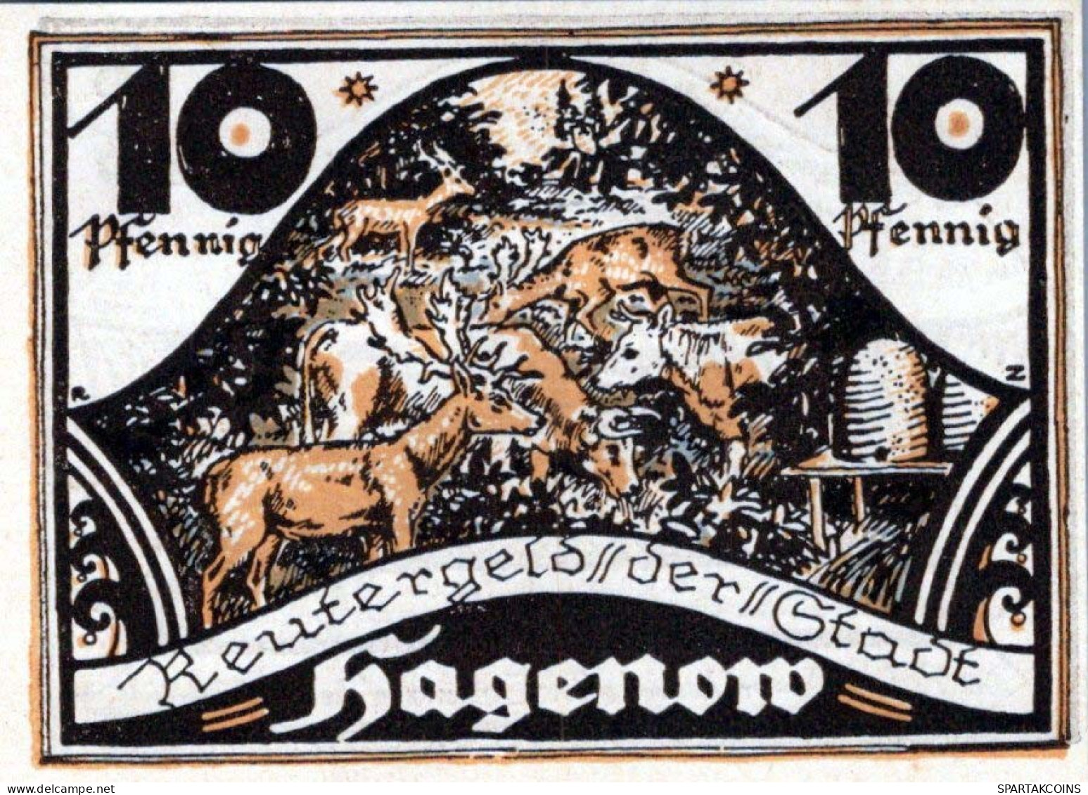 10 PFENNIG 1922 Stadt HAGENOW Mecklenburg-Schwerin DEUTSCHLAND Notgeld #PJ135 - Lokale Ausgaben