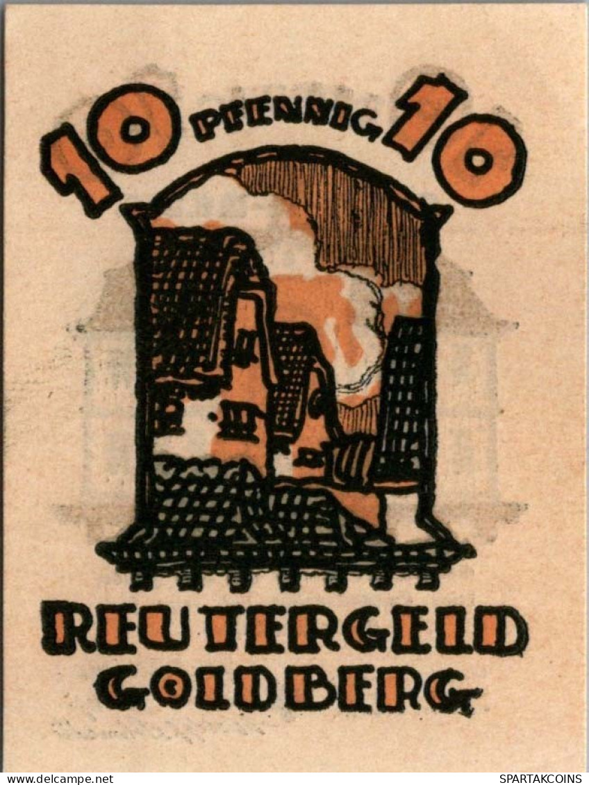 10 PFENNIG 1922 GOLDBERG IN MECKLENBURG Mecklenburg-Schwerin DEUTSCHLAND #PG343 - Lokale Ausgaben