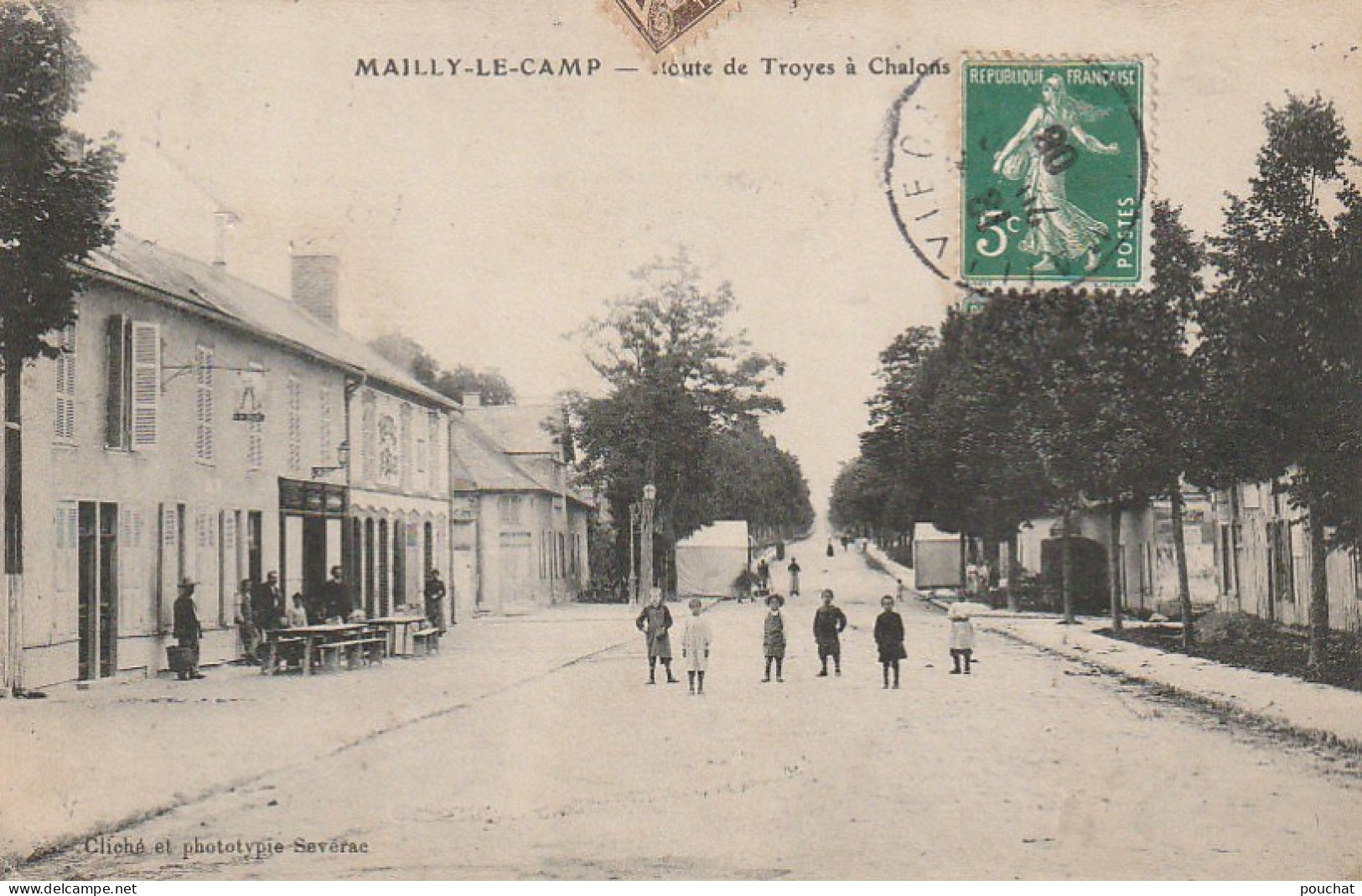 OP 16-(10) MAILLY LE CAMP - ROUTE DE TROYES A CHALONS  - ENFANTS - HOTEL - 2 SCANS - Mailly-le-Camp
