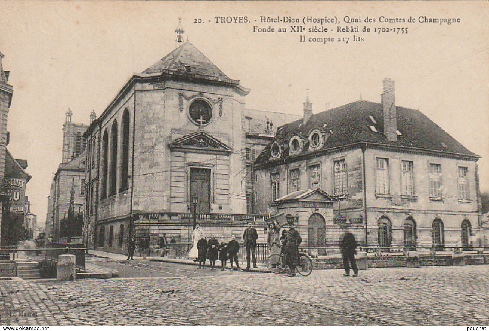 OP 16-(10)TROYES - HOTEL DIEU (HOSPICE) - QUAI DES COMTES DE CHAMPAGNE - ANIMATION - TAMPON HOPITAL AUXILIAIRE N° 2 - Troyes