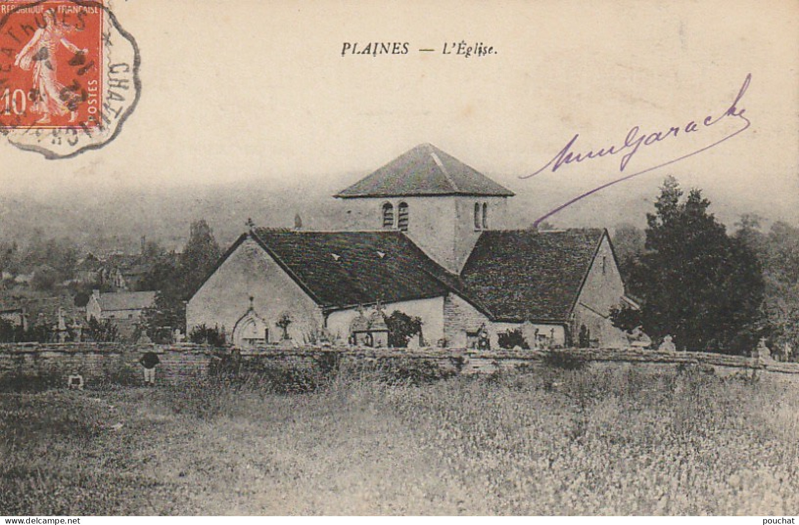 OP 16-(10) PLAINES - L' EGLISE - CIMETIERE - 2 SCANS - Autres & Non Classés