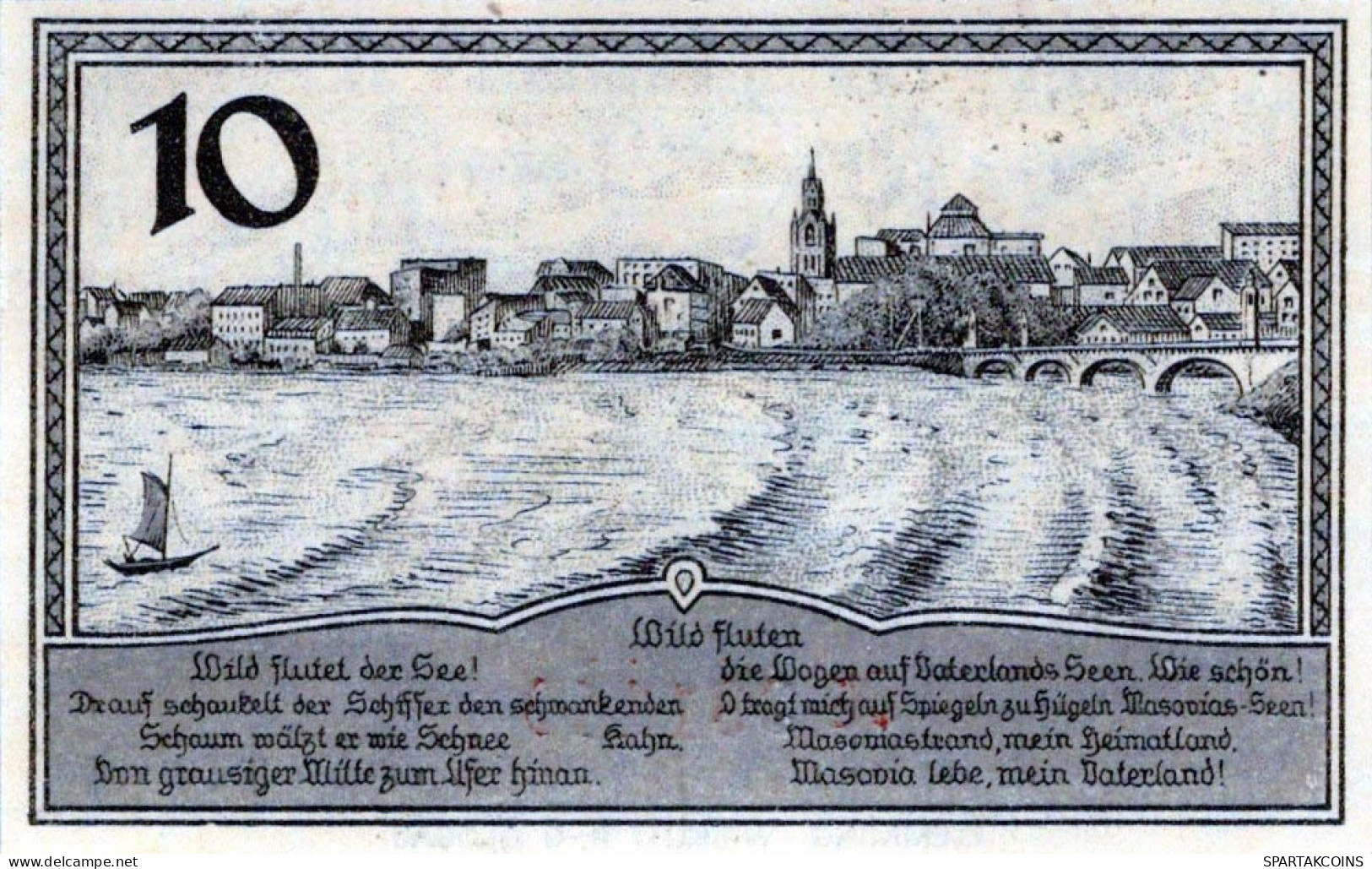 10 PFENNIG 1920 Stadt LYCK East PRUSSLAND DEUTSCHLAND Notgeld Banknote #PF500 - [11] Local Banknote Issues