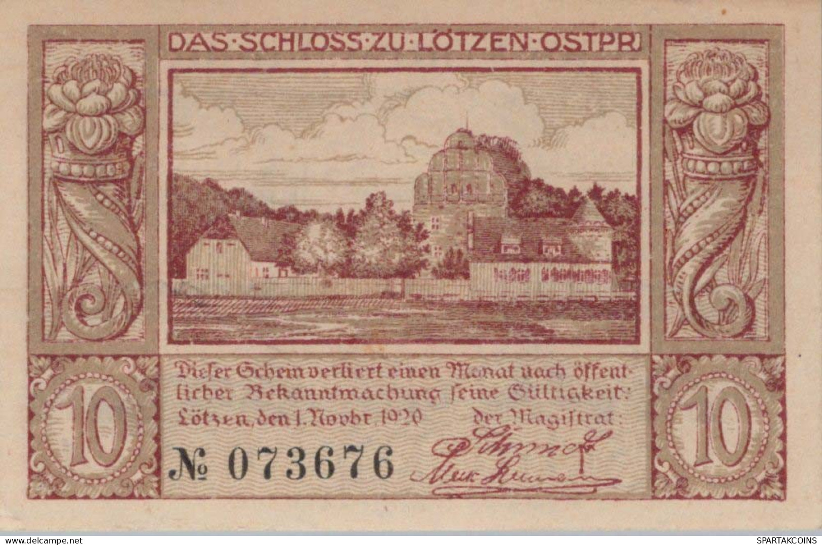 10 PFENNIG 1920 Stadt LoTZEN East PRUSSLAND UNC DEUTSCHLAND Notgeld #PC598 - [11] Local Banknote Issues