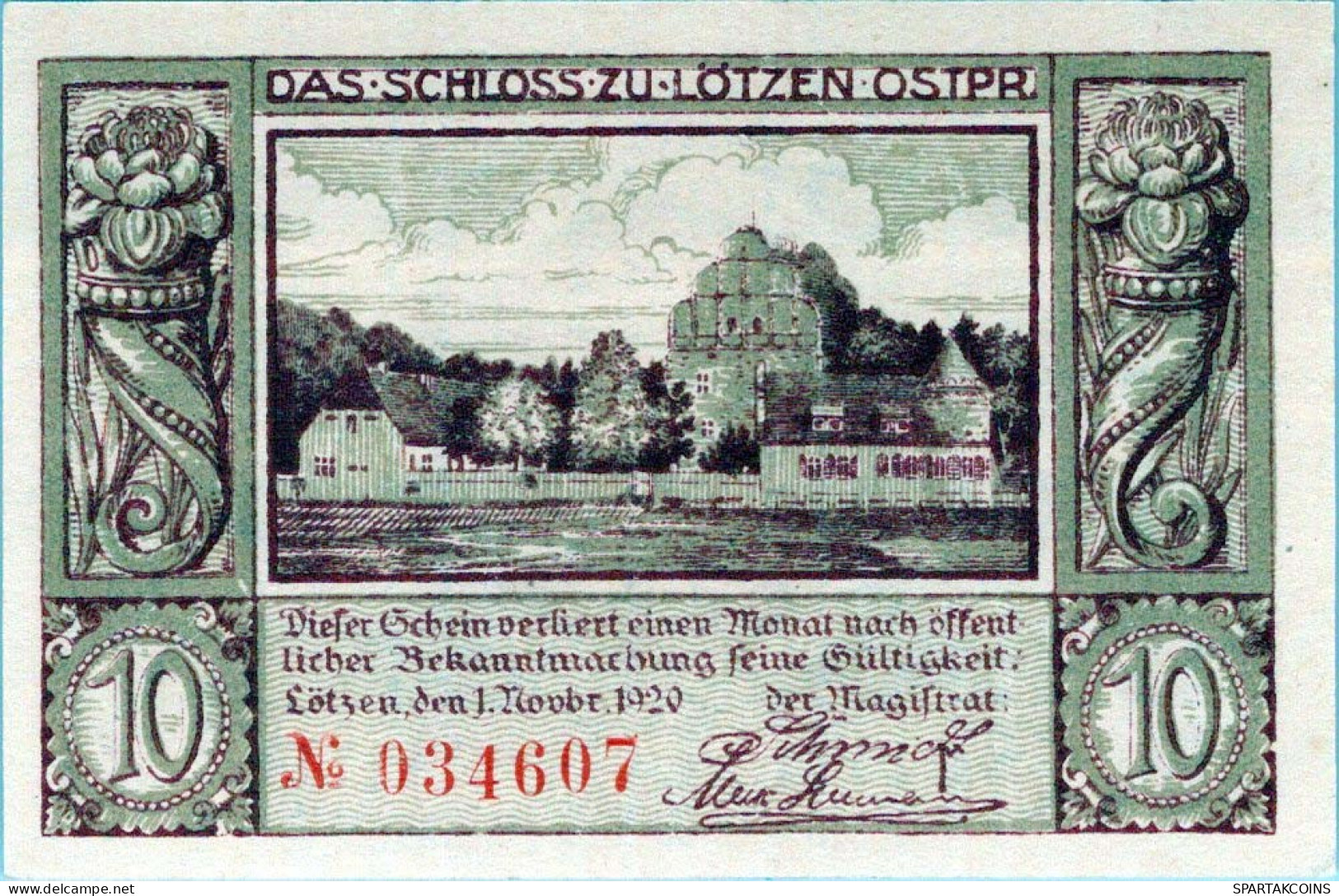 10 PFENNIG 1920 Stadt LoTZEN East PRUSSLAND UNC DEUTSCHLAND Notgeld #PC599 - [11] Local Banknote Issues