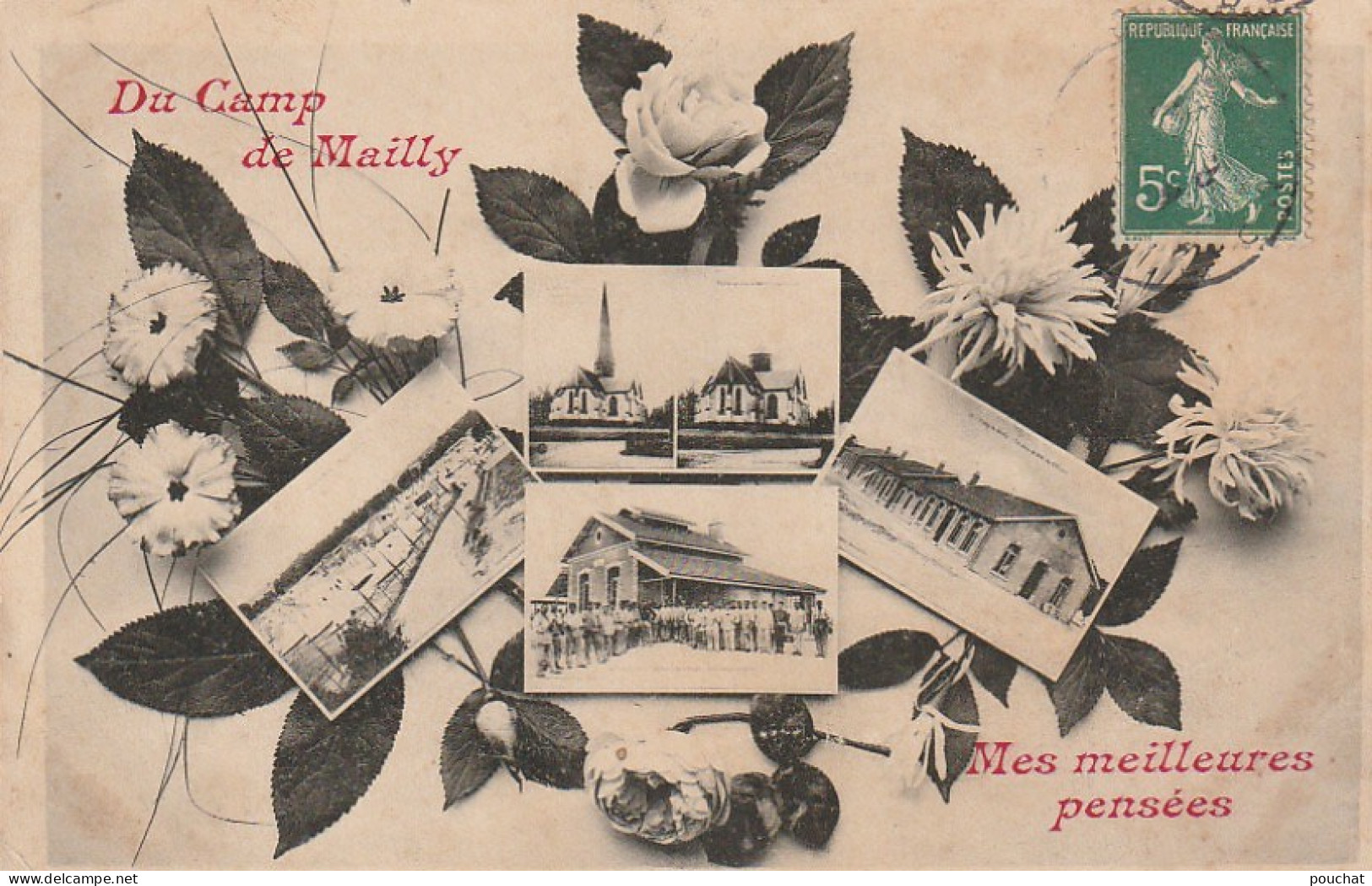 OP 17-(10) DU CAMP DE MAILLY , MES MEILLEURES PENSEES - CARTE FANTAISIE MULTIVUES - 2 SCANS - Mailly-le-Camp