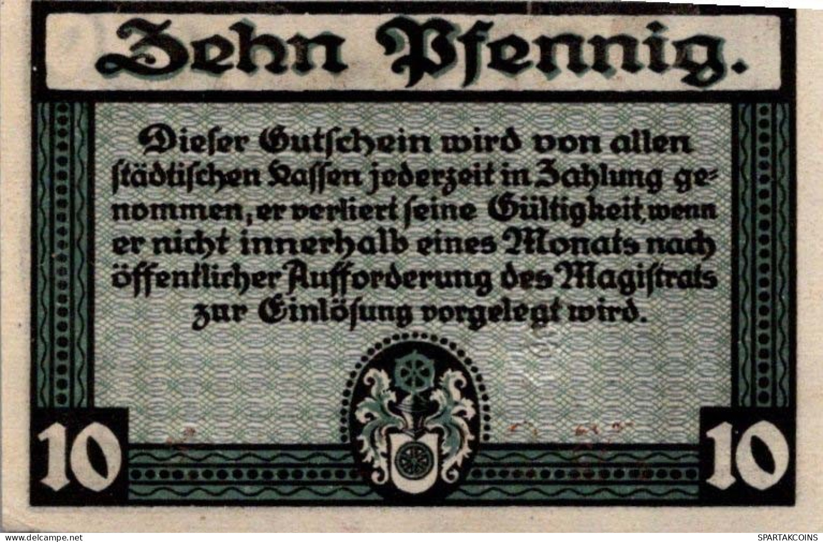 10 PFENNIG 1920 Stadt ERFURT Saxony UNC DEUTSCHLAND Notgeld Banknote #PB271 - [11] Local Banknote Issues