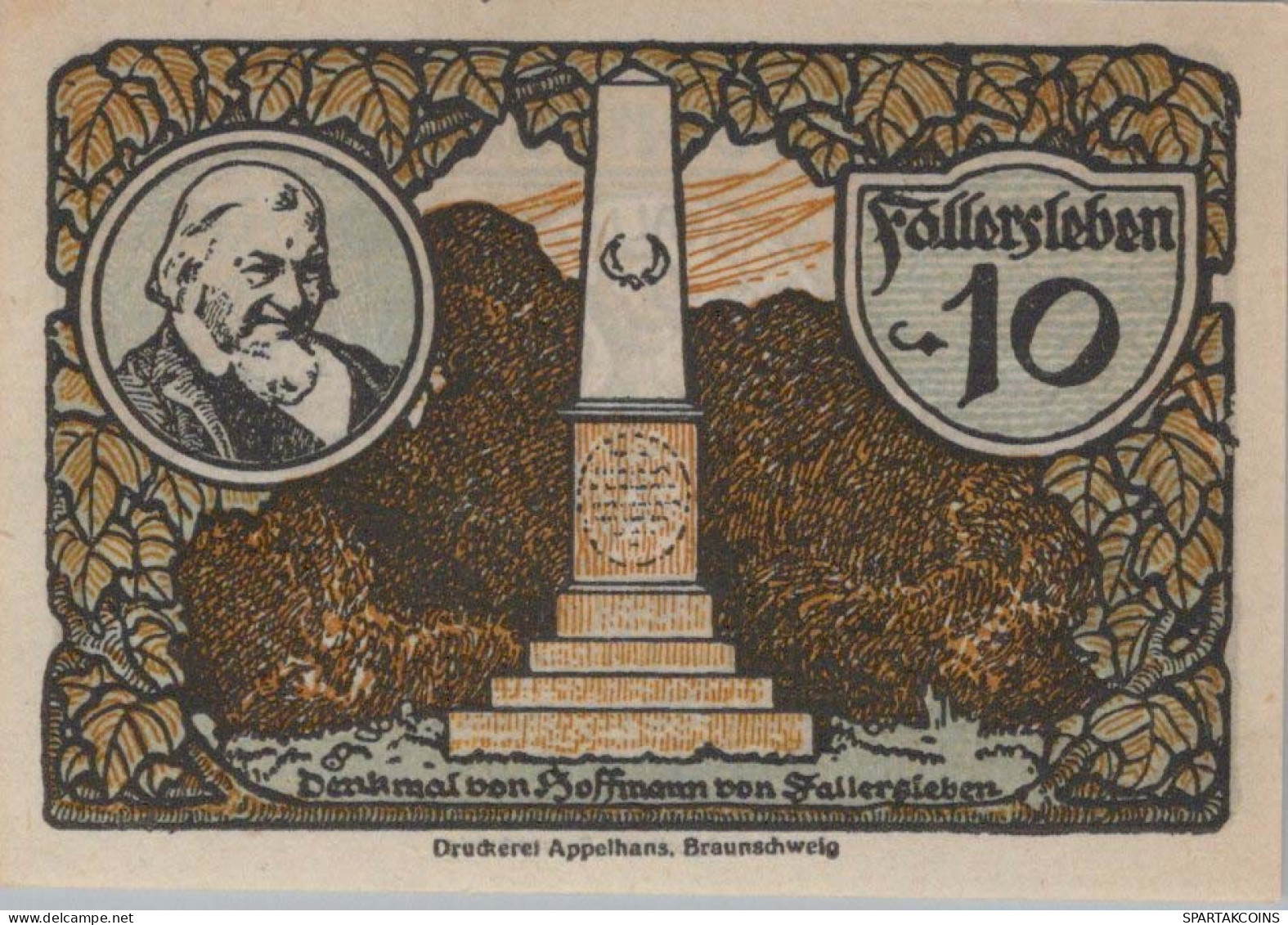 10 PFENNIG 1920 Stadt FALLERSLEBEN Hanover UNC DEUTSCHLAND Notgeld #PA566 - [11] Local Banknote Issues