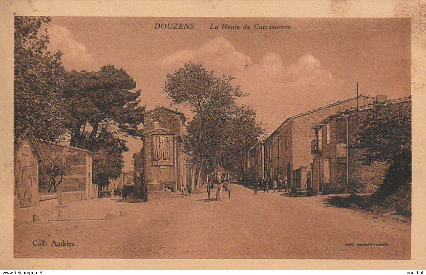 OP 18-(11) DOUZENS - LA ROUTE DE CARCASSONNE - CARRIOLE A CHEVAL - ANIMATION - 2 SCANS - Otros & Sin Clasificación