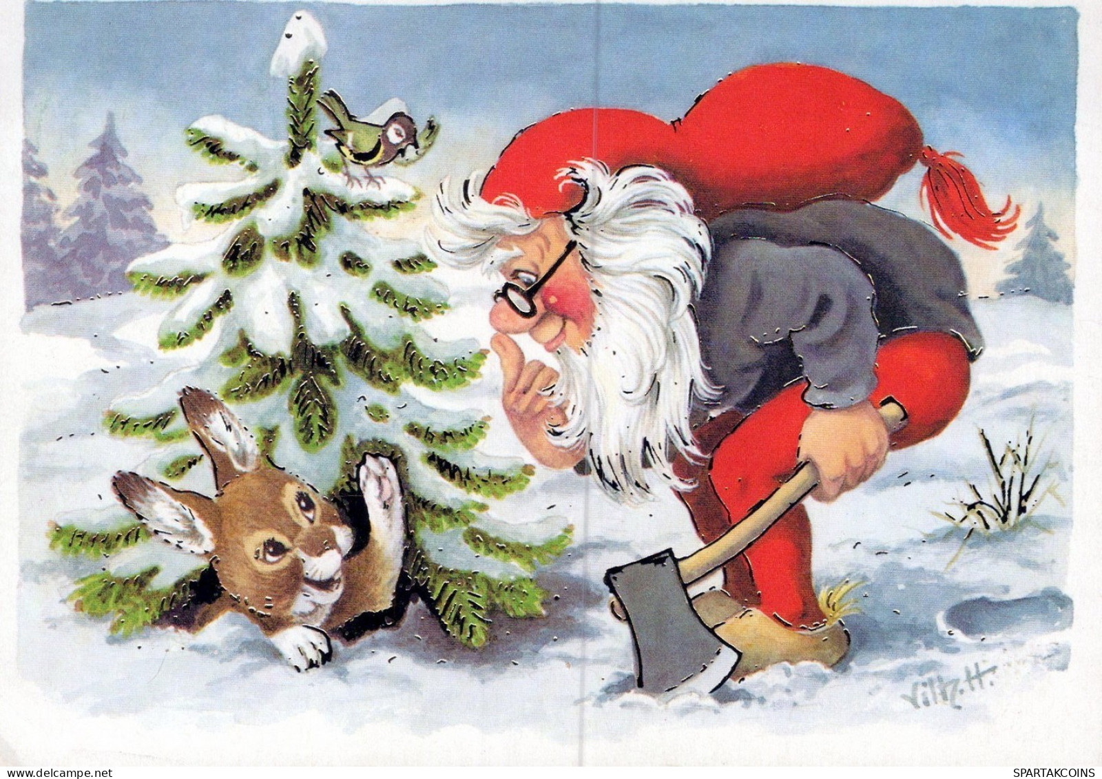 WEIHNACHTSMANN SANTA CLAUS WEIHNACHTSFERIEN Vintage Postkarte CPSM #PAK917.DE - Santa Claus