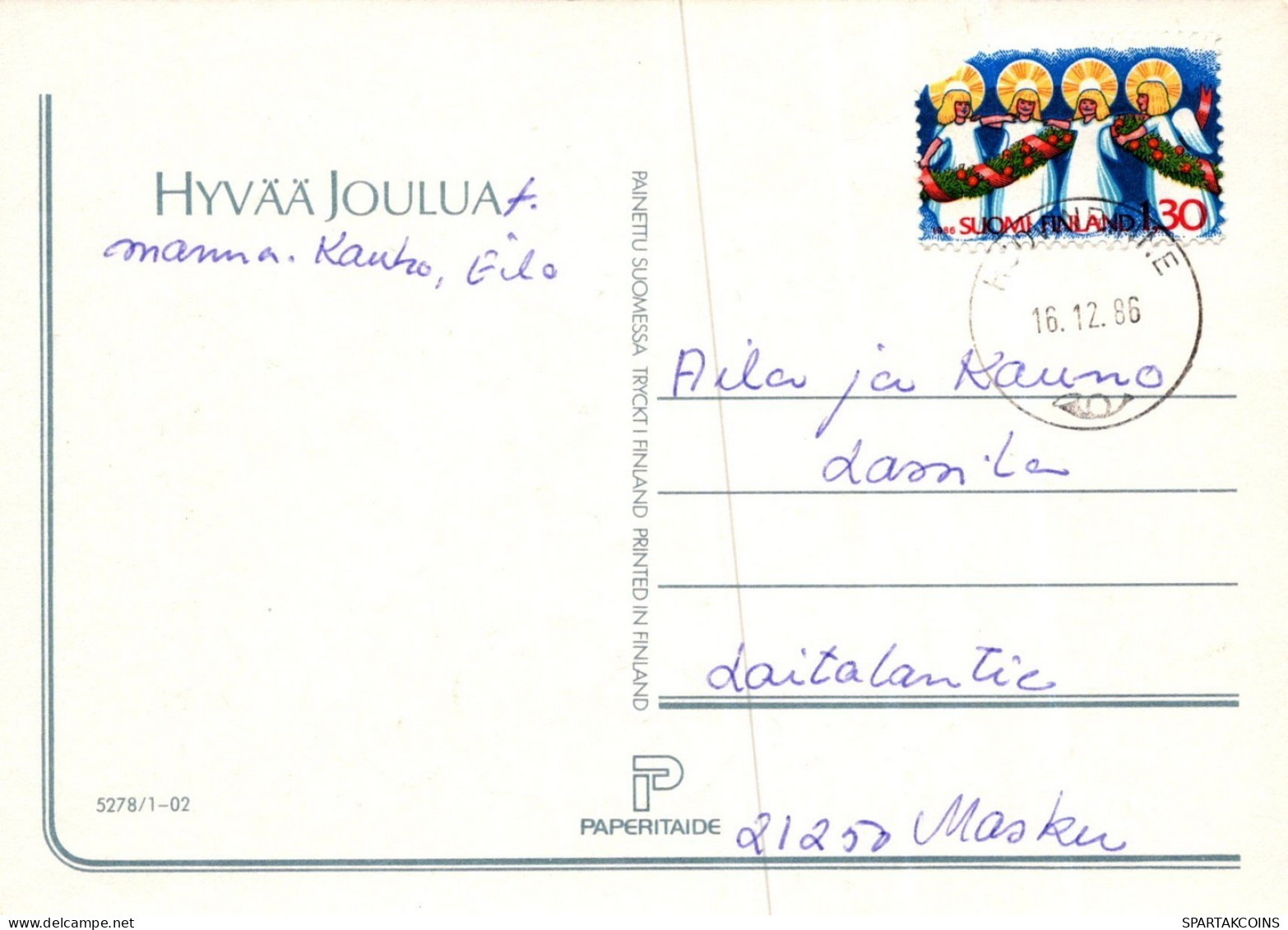 WEIHNACHTSMANN SANTA CLAUS TIERE WEIHNACHTSFERIEN Vintage Postkarte CPSM #PAK643.DE - Santa Claus