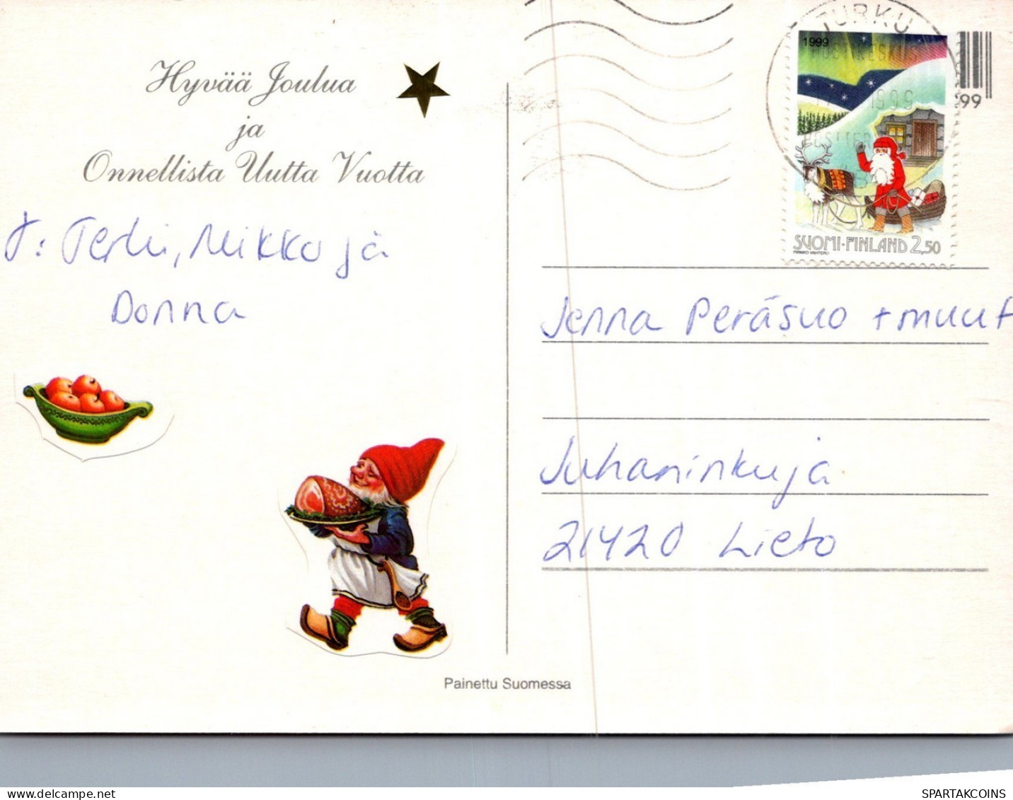 WEIHNACHTSMANN SANTA CLAUS WEIHNACHTSFERIEN Vintage Postkarte CPSM #PAK706.DE - Santa Claus