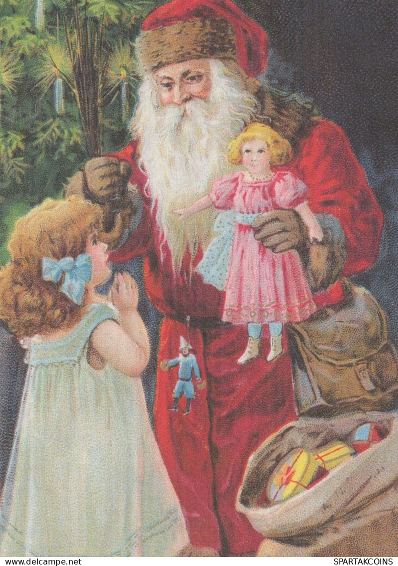 WEIHNACHTSMANN SANTA CLAUS KINDER WEIHNACHTSFERIEN Vintage Postkarte CPSM #PAK380.DE - Santa Claus