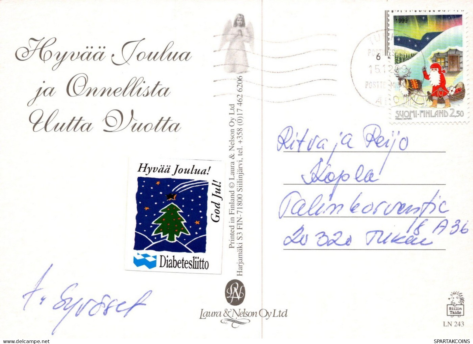 WEIHNACHTSMANN SANTA CLAUS KINDER WEIHNACHTSFERIEN Vintage Postkarte CPSM #PAK380.DE - Santa Claus