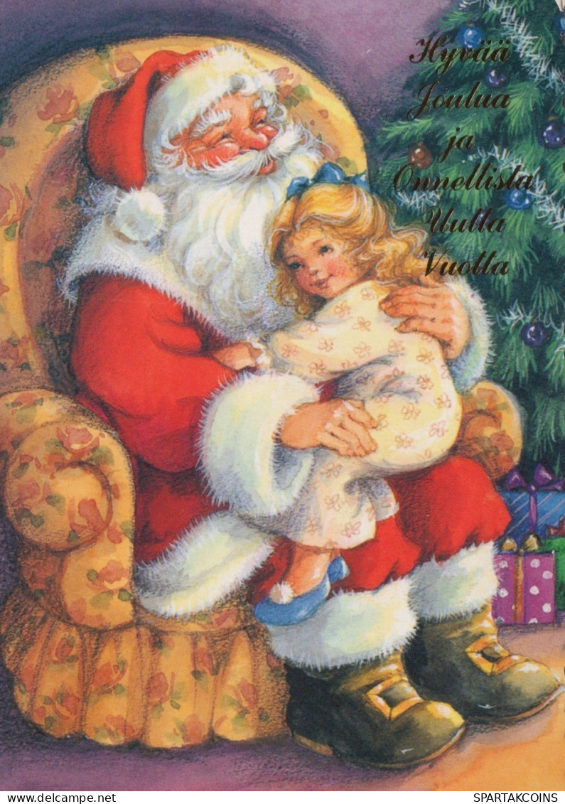 WEIHNACHTSMANN SANTA CLAUS KINDER WEIHNACHTSFERIEN Vintage Postkarte CPSM #PAK223.DE - Santa Claus