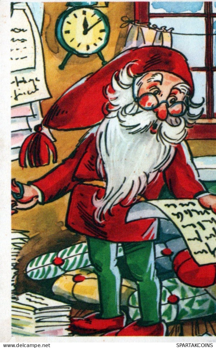WEIHNACHTSMANN SANTA CLAUS WEIHNACHTSFERIEN Vintage Postkarte CPSMPF #PAJ393.DE - Santa Claus