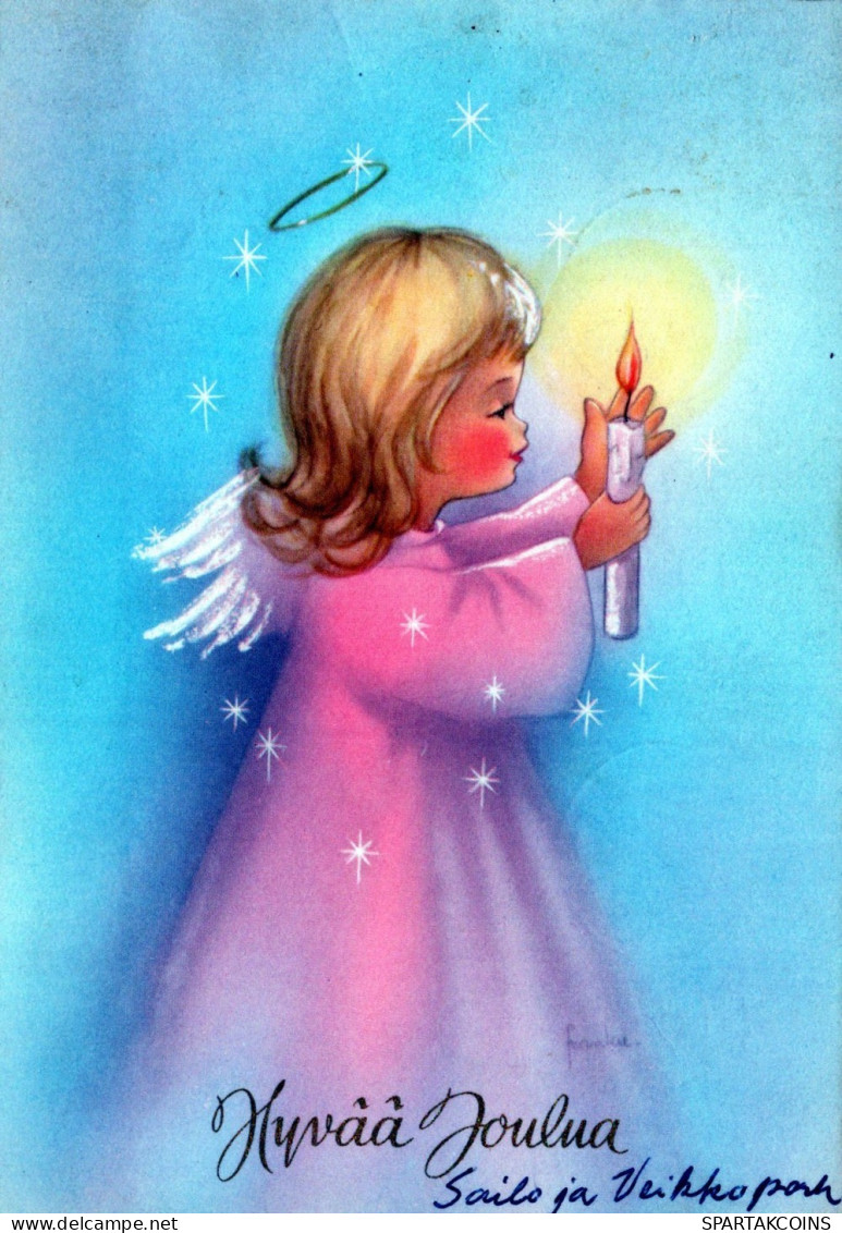 ENGEL WEIHNACHTSFERIEN Feiern & Feste Vintage Ansichtskarte Postkarte CPSM #PAJ011.DE - Anges
