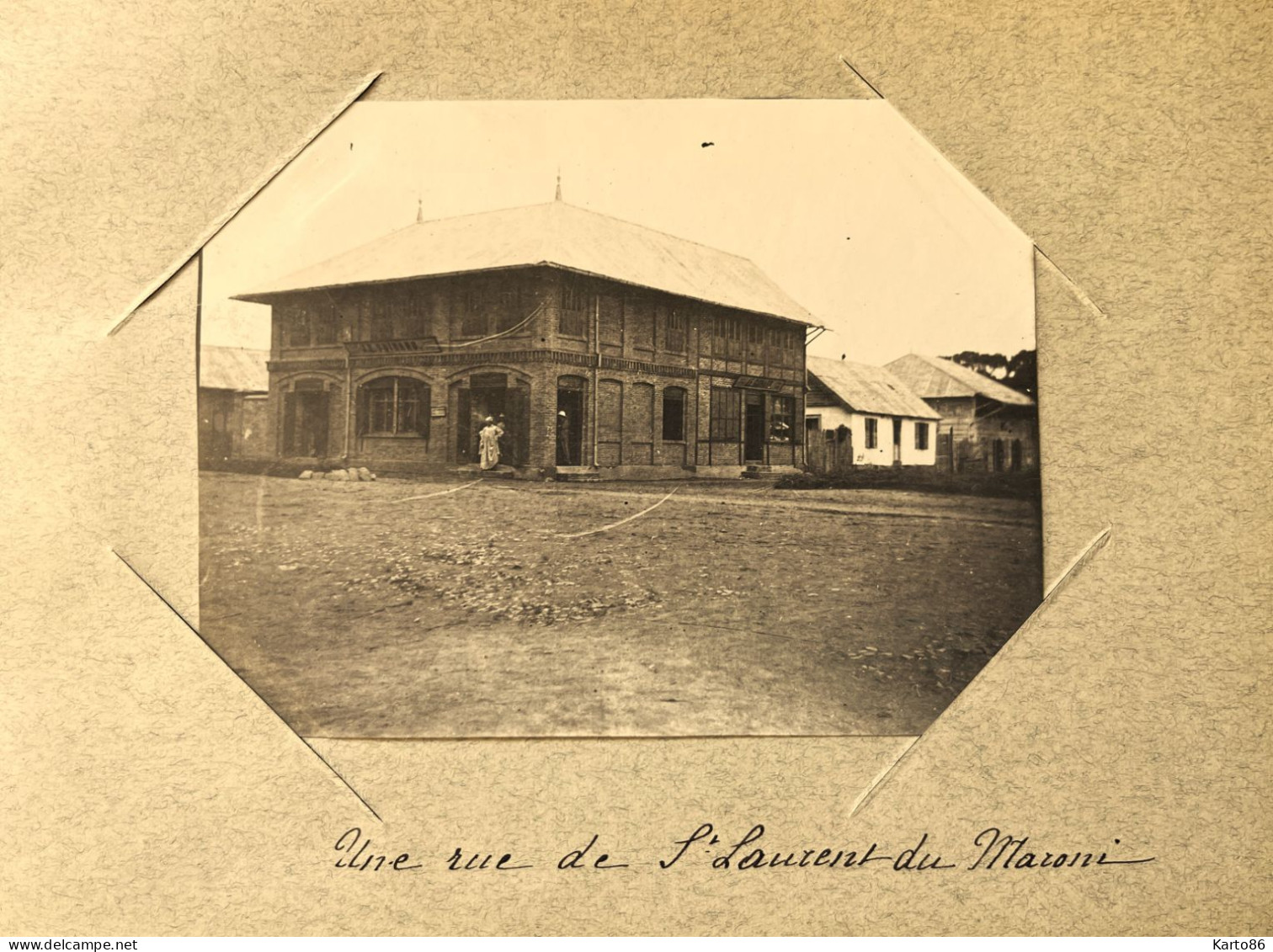 St Laurent Du Maroni , Guyane * Une Rue Du Village * Villageois * RARE Photo Circa 1890/1910 10x8cm - Saint Laurent Du Maroni