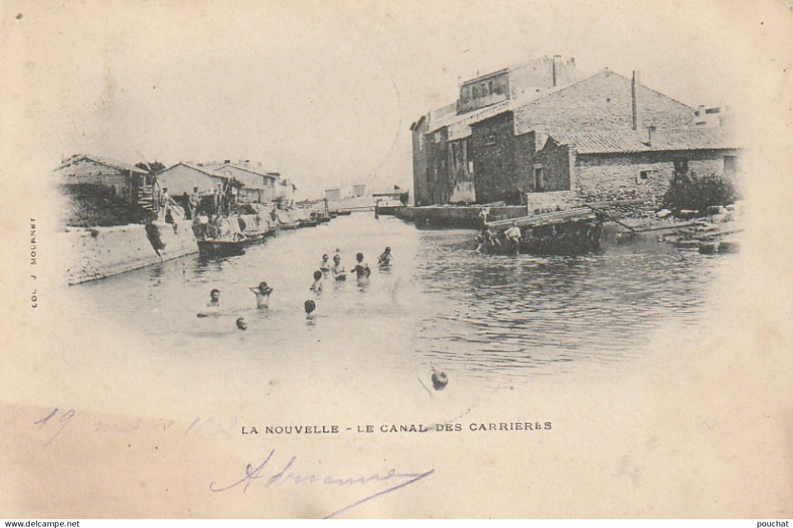 OP 18-(11) LA NOUVELLE - LE CANAL DES CARRIERES - BAIGNEURS - 2 SCANS - Port La Nouvelle
