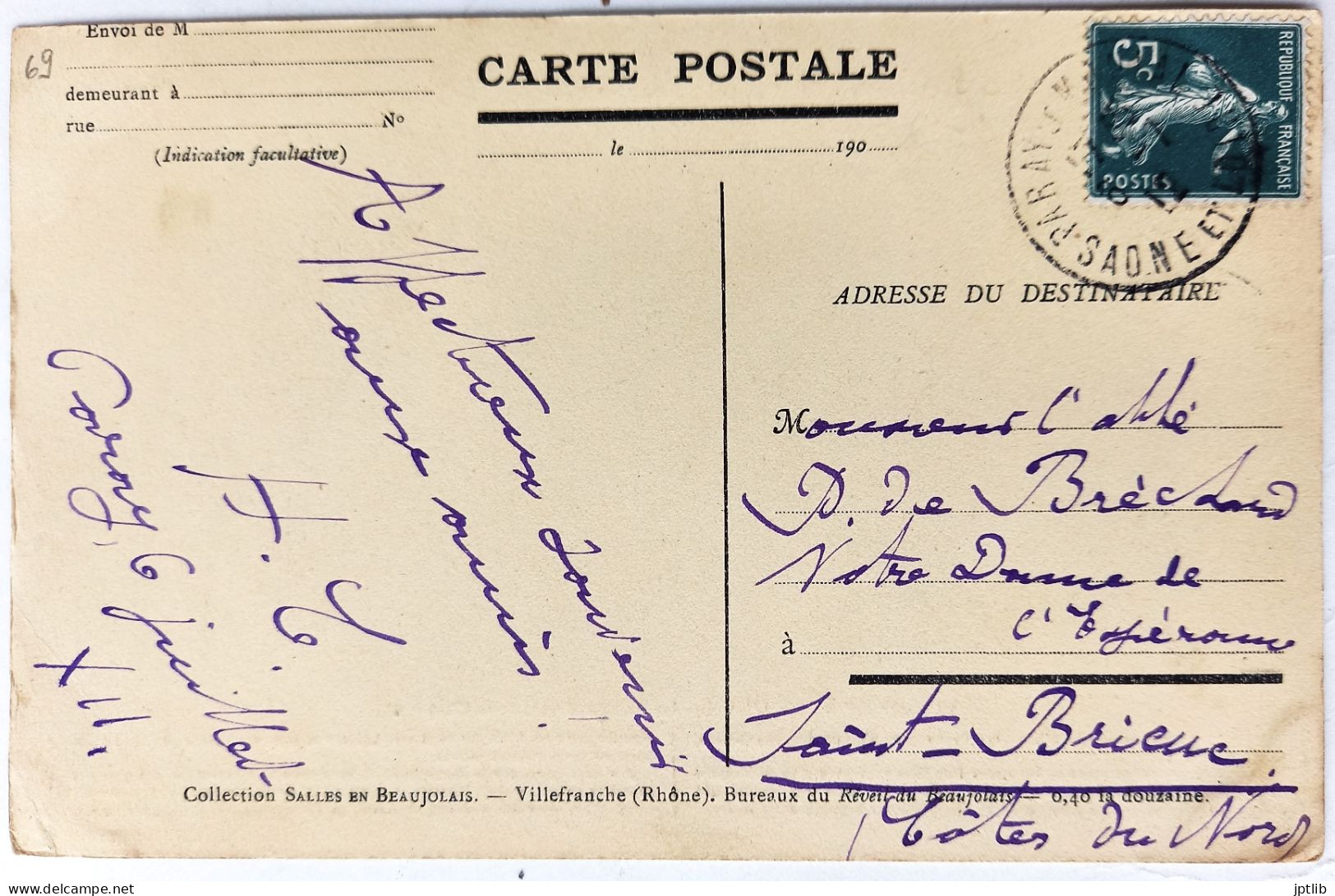 CPA Carte Postale / 69 Rhône, Salles En Beaujolais / Impr. Réunies / Le Pré Du Breuil Et Le Chapitre. - Autres & Non Classés