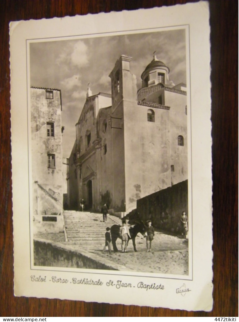CPA - Grand Format - Corse - Calvi (20.2B) - Cathédrale St Saint Jean Baptiste - 1957 - SUP (HV 50) - Calvi