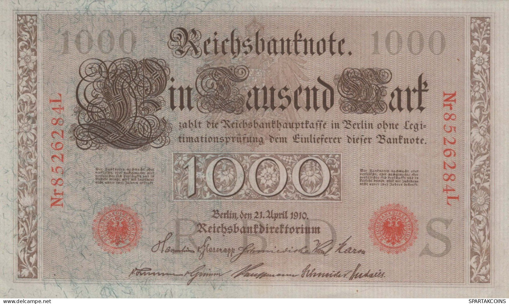 1000 MARK 1910 DEUTSCHLAND Papiergeld Banknote #PL334 - [11] Emisiones Locales