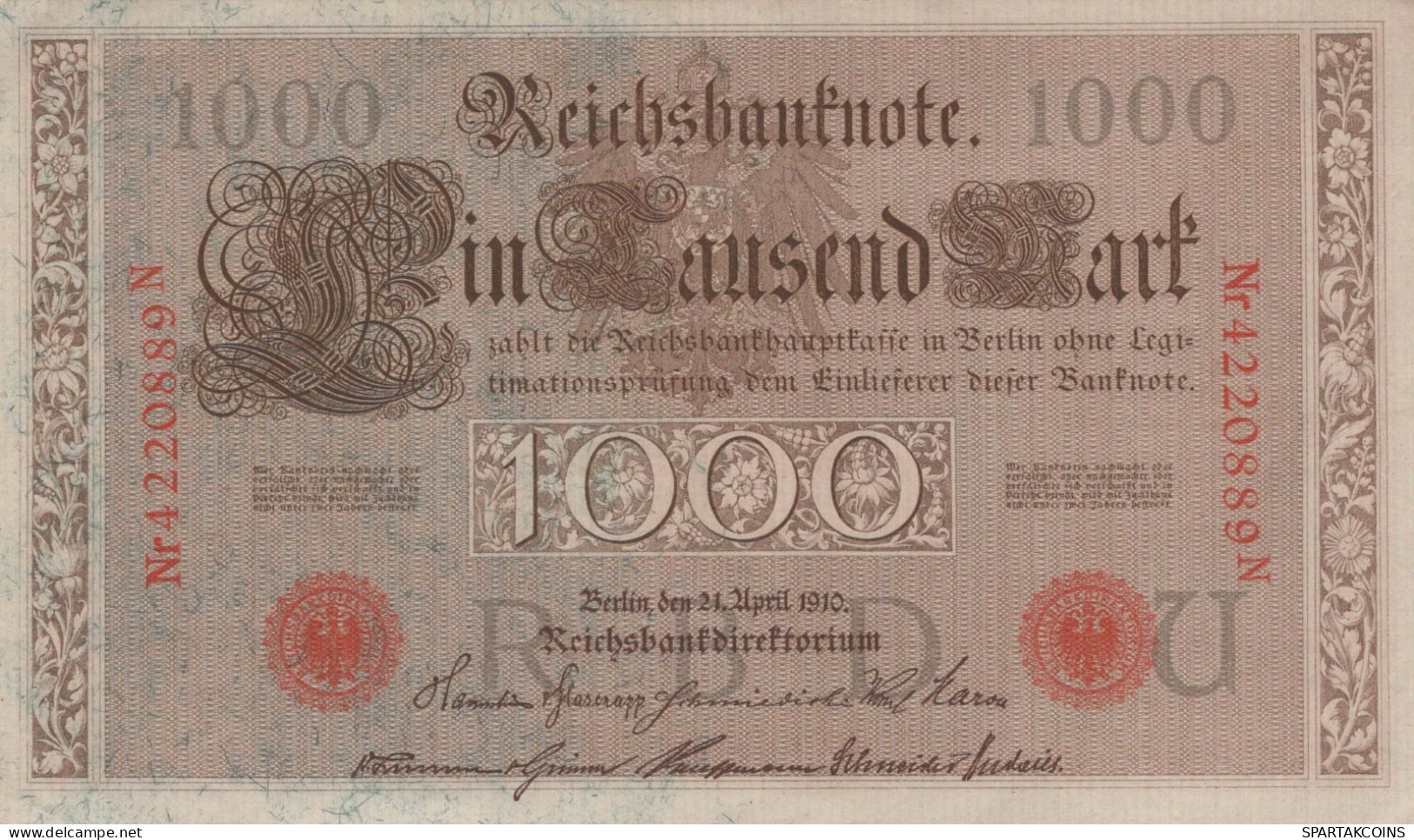 1000 MARK 1910 DEUTSCHLAND Papiergeld Banknote #PL335 - [11] Emisiones Locales