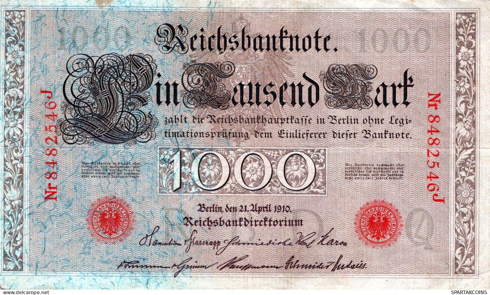 1000 MARK 1910 DEUTSCHLAND Papiergeld Banknote #PL295 - [11] Emisiones Locales