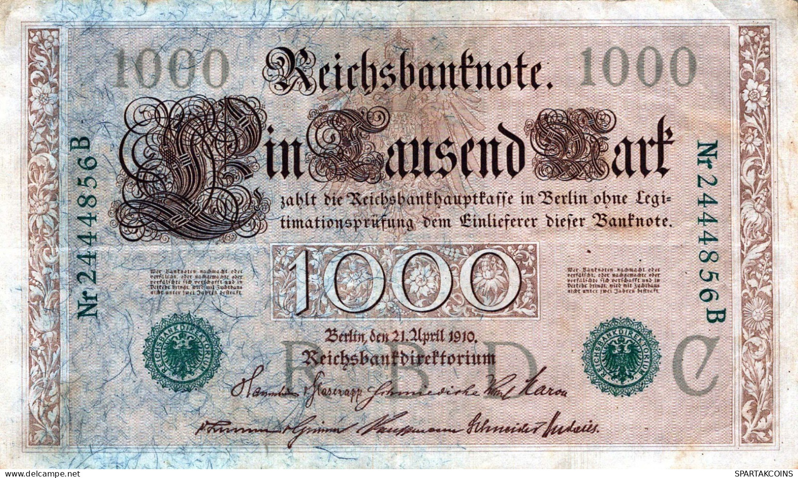 1000 MARK 1910 DEUTSCHLAND Papiergeld Banknote #PL275 - [11] Emisiones Locales