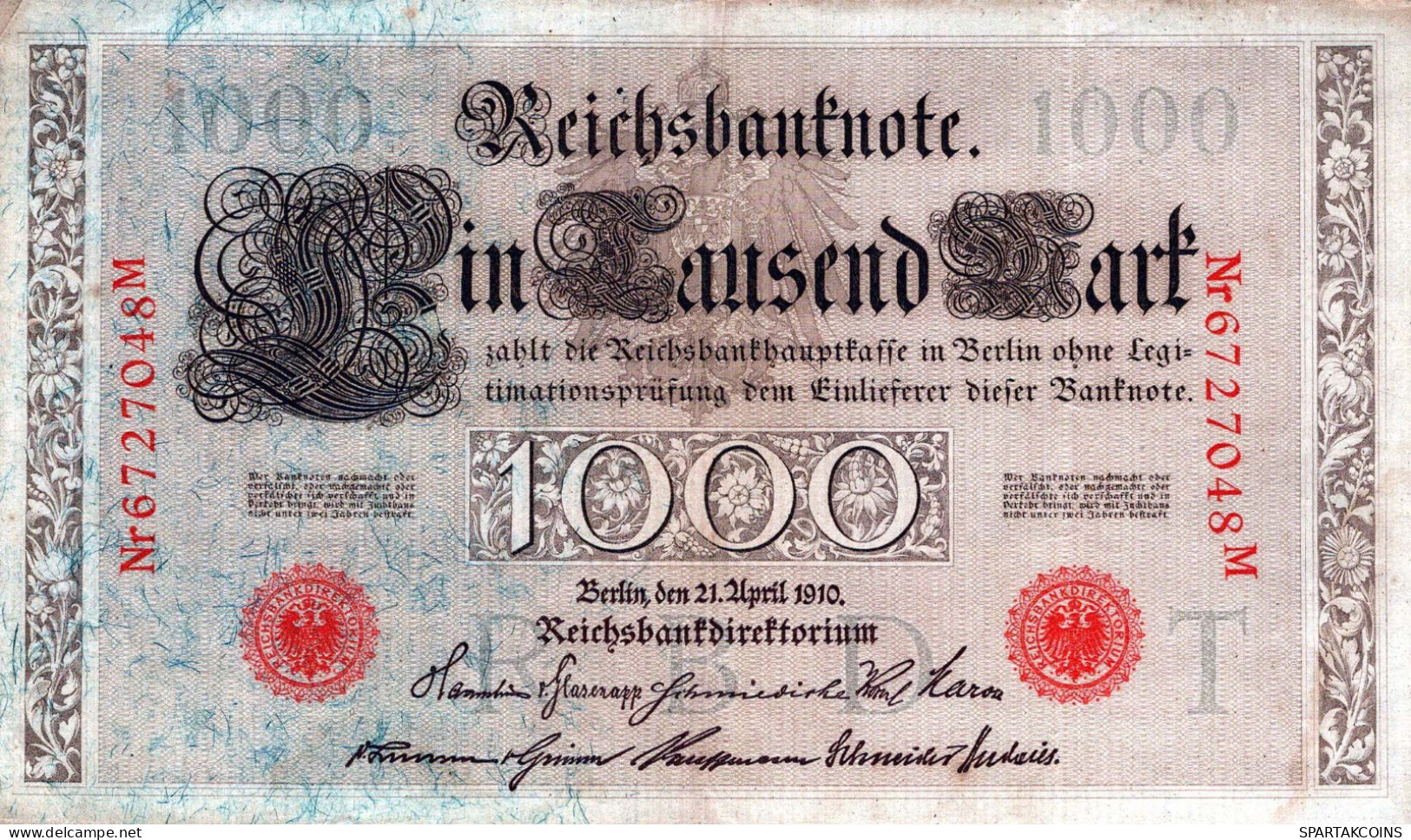 1000 MARK 1910 DEUTSCHLAND Papiergeld Banknote #PL283 - [11] Emisiones Locales