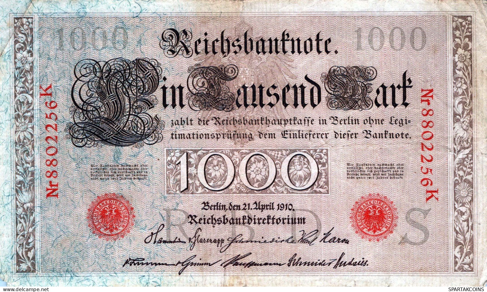 1000 MARK 1910 DEUTSCHLAND Papiergeld Banknote #PL277 - [11] Emissions Locales