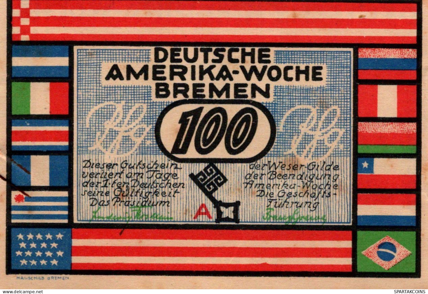 100 PFENNIG 1923 Stadt BREMEN Bremen UNC DEUTSCHLAND Notgeld Banknote #PA309 - Lokale Ausgaben