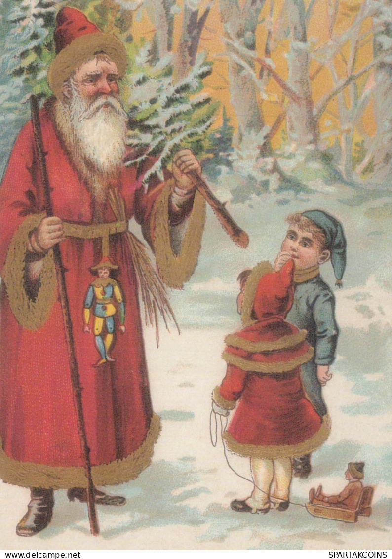 PAPÁ NOEL Feliz Año Navidad Vintage Tarjeta Postal CPSM #PAW676.ES - Santa Claus