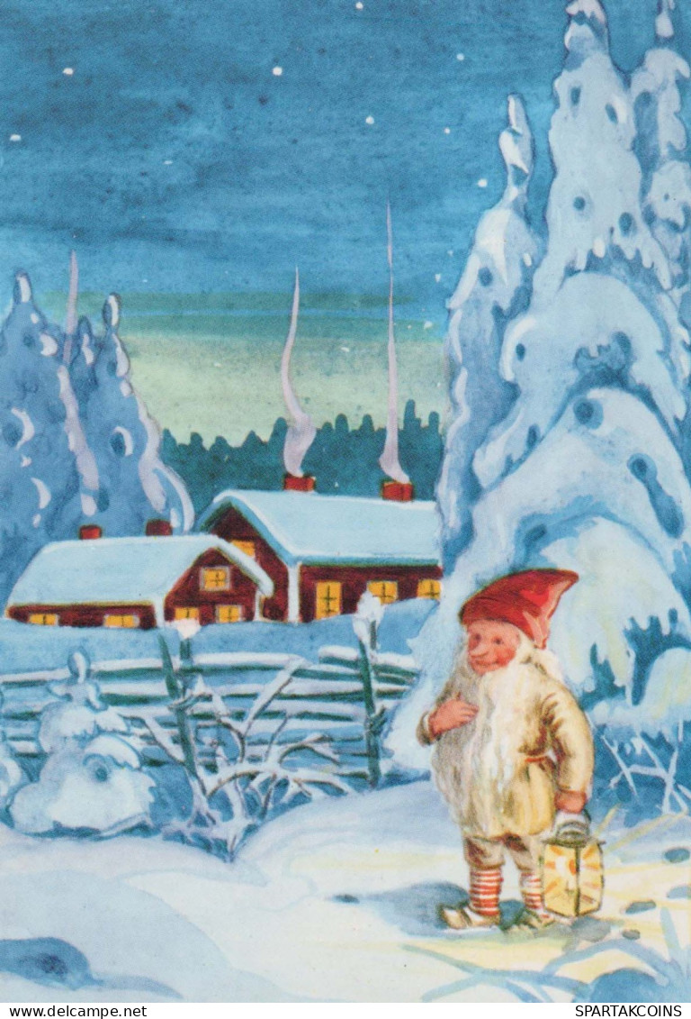 PAPÁ NOEL Feliz Año Navidad Vintage Tarjeta Postal CPSM #PAU602.ES - Santa Claus