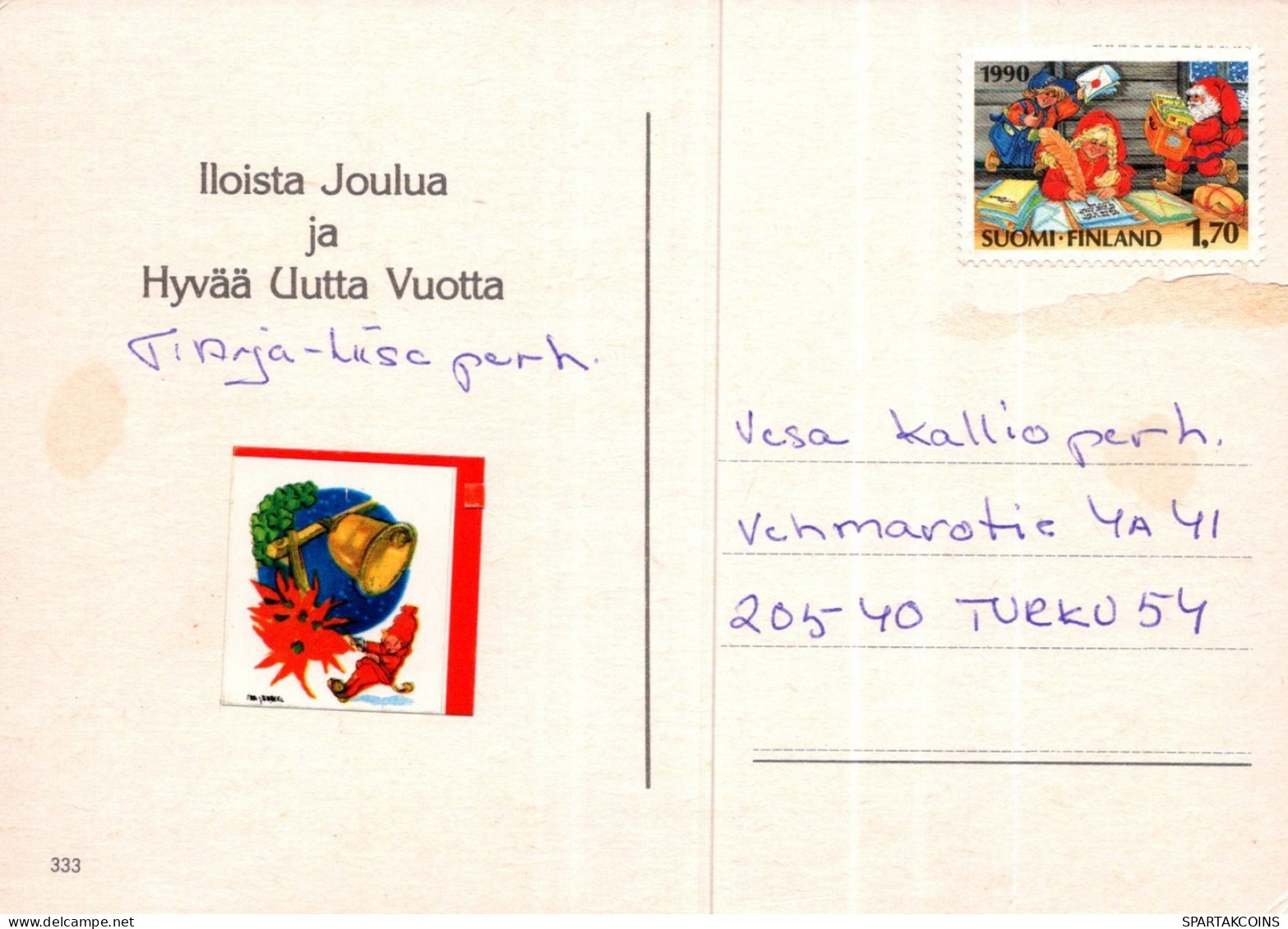 PAPÁ NOEL NAVIDAD Fiesta Vintage Tarjeta Postal CPSM #PAK915.ES - Santa Claus