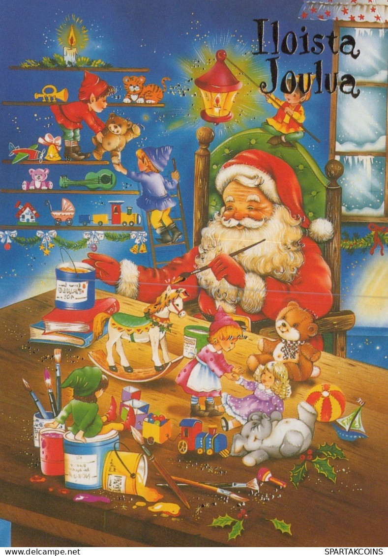 PAPÁ NOEL NAVIDAD Fiesta Vintage Tarjeta Postal CPSM #PAK704.ES - Santa Claus
