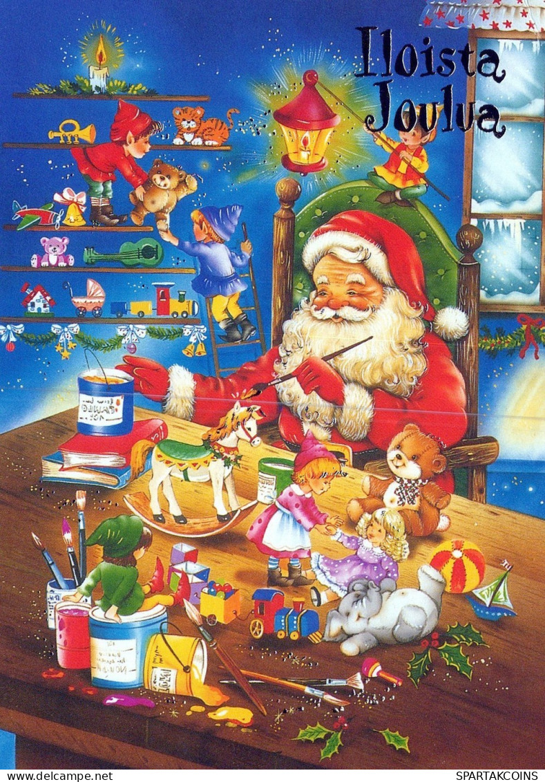 PAPÁ NOEL NAVIDAD Fiesta Vintage Tarjeta Postal CPSM #PAK704.ES - Santa Claus