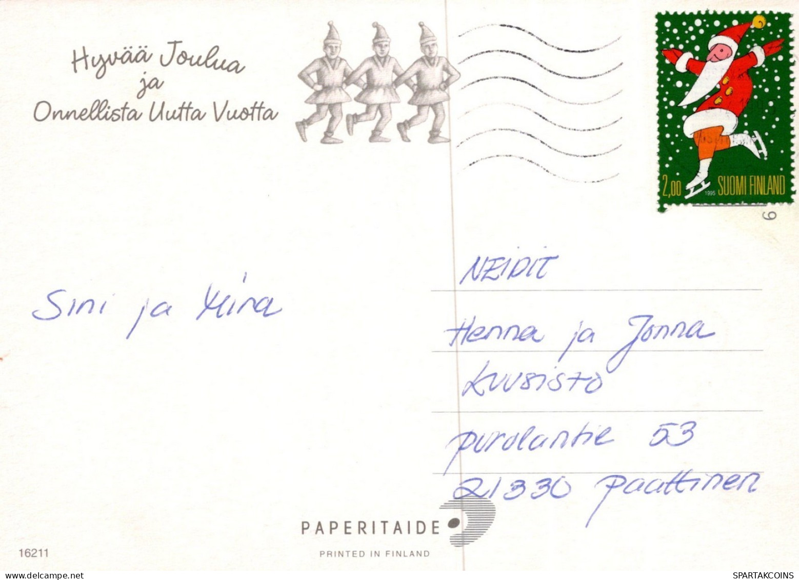 PAPÁ NOEL NAVIDAD Fiesta Vintage Tarjeta Postal CPSM #PAK153.ES - Santa Claus