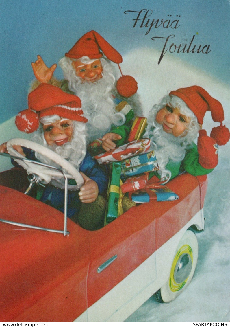 PAPÁ NOEL CAR AUTO NAVIDAD Fiesta Vintage Tarjeta Postal CPSM #PAK011.ES - Santa Claus