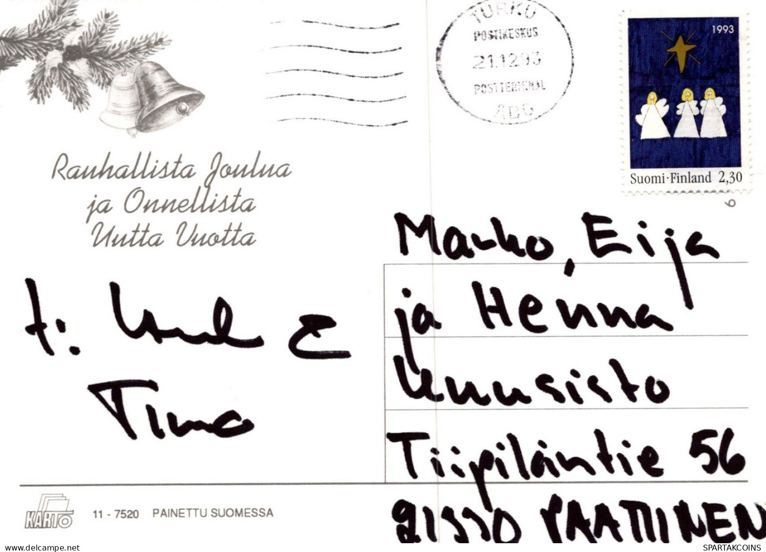 PAPÁ NOEL NIÑO NAVIDAD Fiesta Vintage Tarjeta Postal CPSM #PAK378.ES - Santa Claus