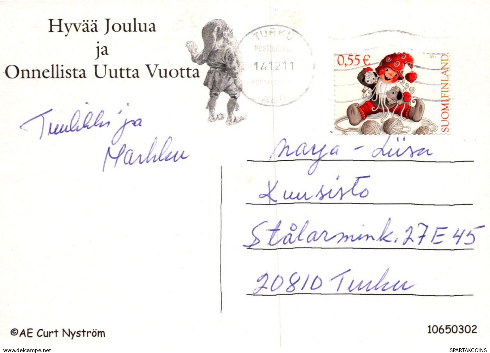 PAPÁ NOEL NAVIDAD Fiesta Vintage Tarjeta Postal CPSM #PAK074.ES - Santa Claus