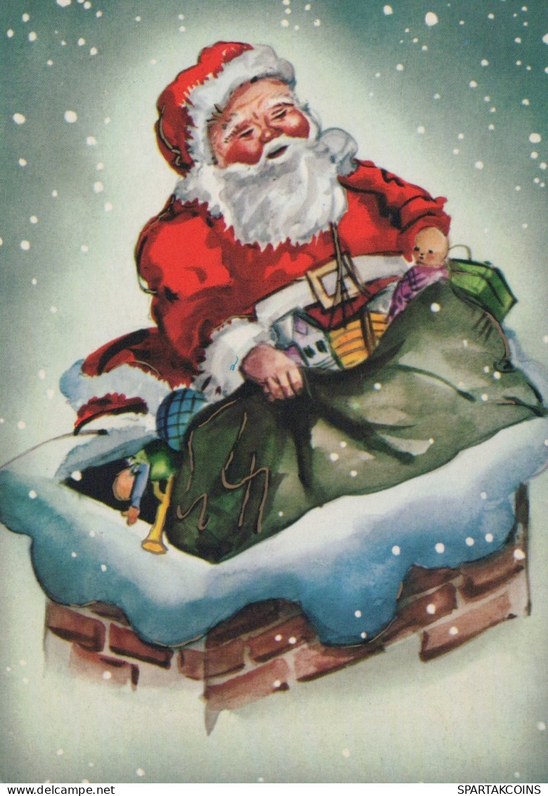PAPÁ NOEL NAVIDAD Fiesta Vintage Tarjeta Postal CPSM #PAJ729.ES - Santa Claus
