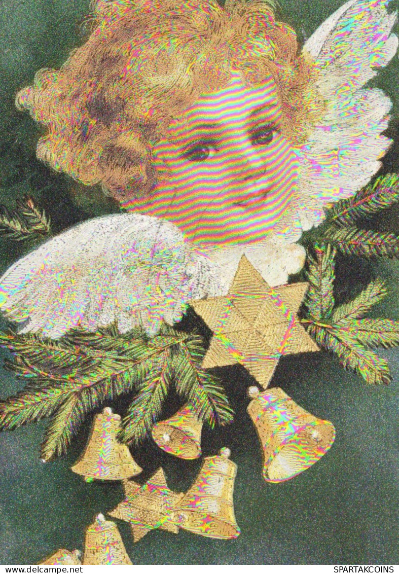 ENGEL Neujahr Weihnachten LENTICULAR 3D Vintage Ansichtskarte Postkarte CPSM #PAZ024.DE - Engel