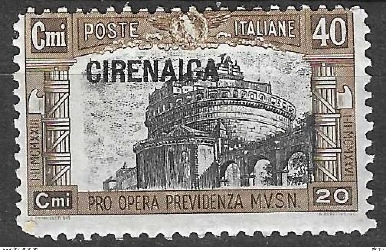 CIRENAICA - 1927 - PREVIDENZA - C. 40+20 - NUOVO MH* (YVERT 37 - MICHEL 37 - SS 38) - Cirenaica