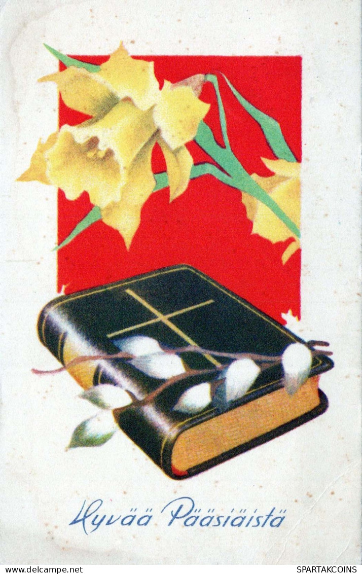 OSTERN FLOWERS Vintage Ansichtskarte Postkarte CPA #PKE303.DE - Ostern