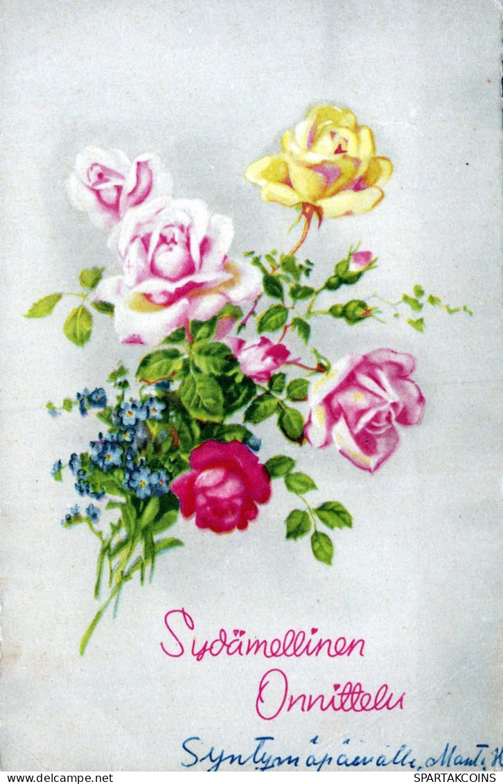 FLOWERS Vintage Ansichtskarte Postkarte CPA #PKE496.DE - Fleurs