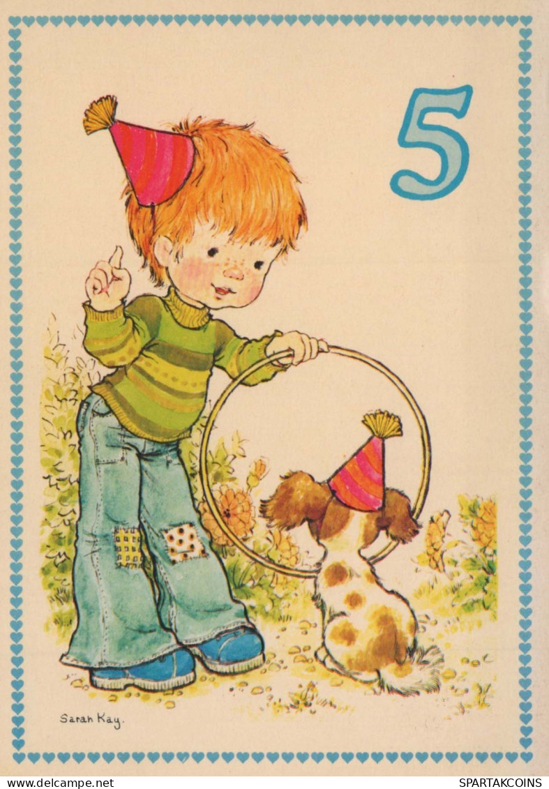 ALLES GUTE ZUM GEBURTSTAG 5 Jährige JUNGE KINDER Vintage Postal CPSM #PBT986.DE - Verjaardag