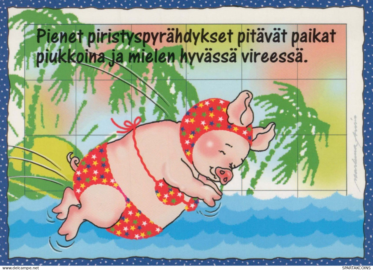 PIGS Tier Vintage Ansichtskarte Postkarte CPSM #PBR745.DE - Cerdos