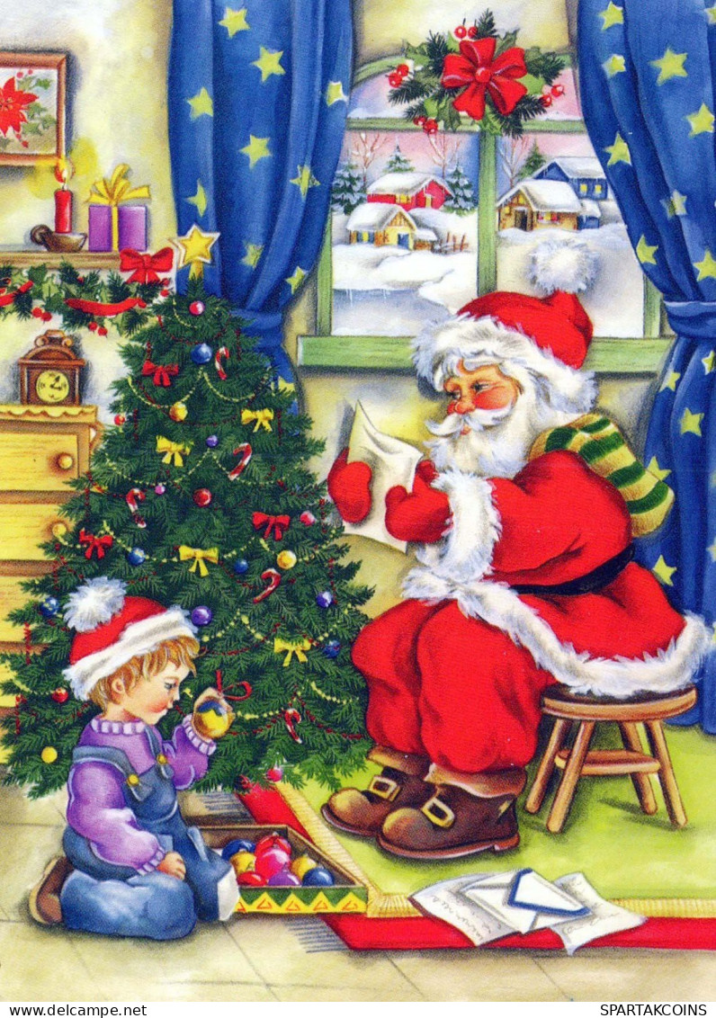 WEIHNACHTSMANN SANTA CLAUS Neujahr Weihnachten Vintage Ansichtskarte Postkarte CPSM #PBL304.DE - Santa Claus