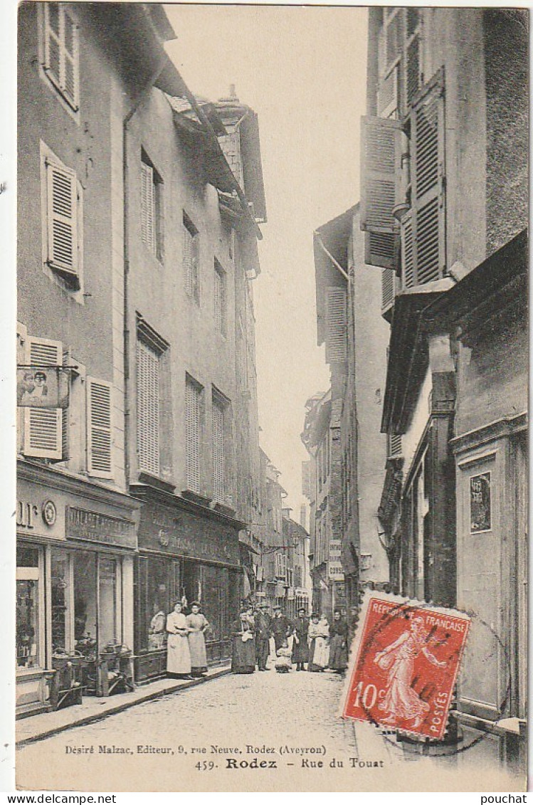 OP 22-(12) RODEZ - RUE DU TOUAT - COMMERCES - ANIMATION  - 2 SCANS - Rodez